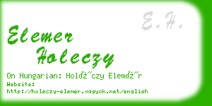 elemer holeczy business card